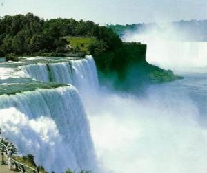 пазл Ниагарский водопад, водопад объемные на границе между Канадой и США